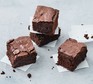 Three vegan chocolate brownie squares