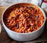 Vegetarian double bean & roasted pepper chilli in a large pot