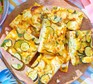 A selection of courgette, potato & feta slice
