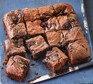 Gooey brownies cut into squares