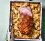 Ham & cheese served in a roasting tin