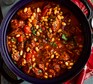 Bean and lamb stew in pot