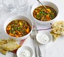 Lentil & sweet potato curry with yogurt & naan breads