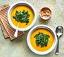 Miso & butternut soup served in two bowls