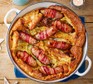 Pigs-in-blankets toad in the hole