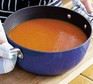 Vegan tomato soup in a large pan