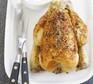 Classic roast chicken & gravy with carving knife & fork